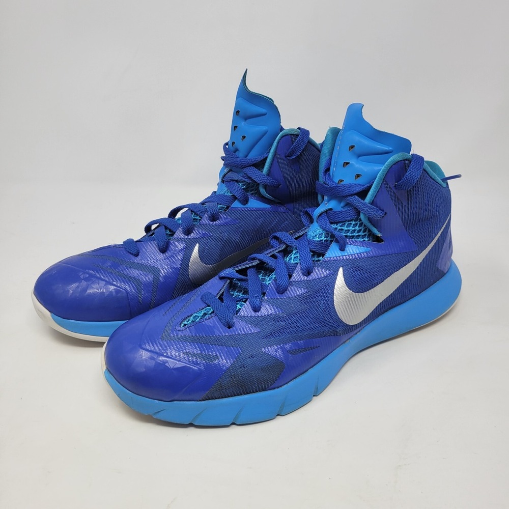 Nike Lunar Hyperquickness Blue Lace Up Basketball Athletic Shoes Sneakers Mens 8